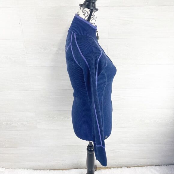 Athleta Giant Slalom Full Zipper Embroidered Back Wool Blend Sweater Jacket - Picture 6 of 10